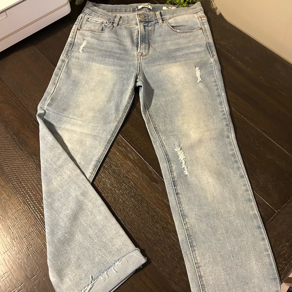 Kensie Light Blue The slim straight Distressed Women’s Jeans 6/28 ankle